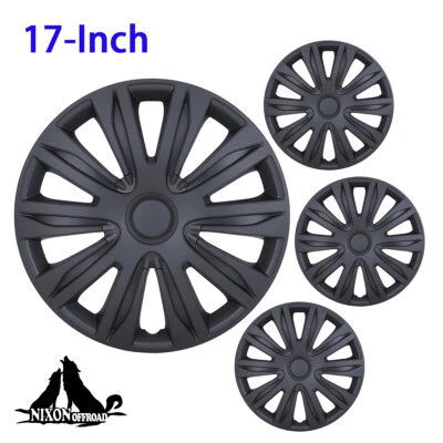 Cubiertas de llanta de rueda de 17" tapacubos a presión negro mate R17 tapacubos de repuesto ABS Foto 1 de 4