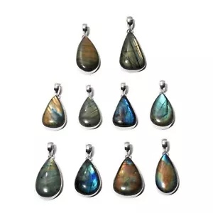 Cionondoli Pietra Preziosa Labradorite Fatti a Mano Placcati Argento 925 Lotto All'ingrosso Per Donna - Foto 1 di 7