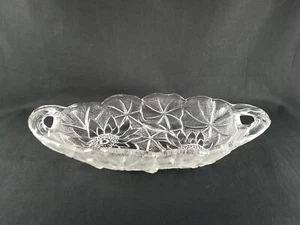 "Plato para servir vintage de vidrio transparente de carnaval girasol 2 manijas de 9,5""" - Imagen 1 de 5