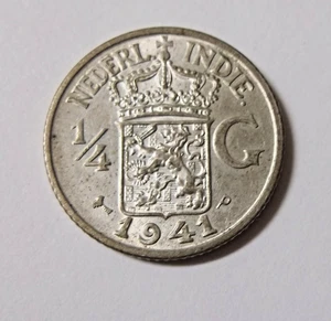 1941 1/4 G-P Neder Lands Indias Orientales muy fino, plata - Imagen 1 de 2