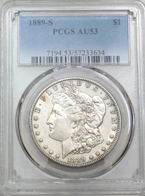 1889-S Morgan Silver Dollar PCGS AU53 Bright Luster Just Graded New Holder #K339 - Image 1 of 4