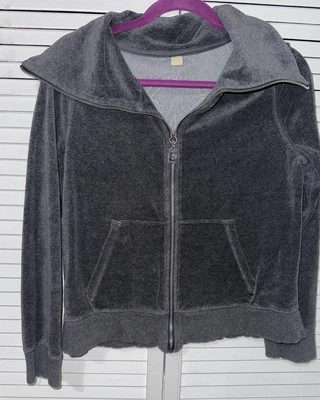 Michael Kors Women’s Full Zip  Logo Gray Hooded Sweatshirt Sz M Pockets - Image 1 of 4