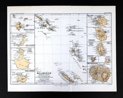 1872 Petermann Map East Indies Melanesia Solomon Hebrides New Caledonia Anatom - Image 1 of 4