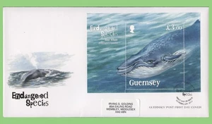 Guernsey 2011 Endangered Species, Blue Whale m/s on First Day Cover - Picture 1 of 1
