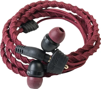 Wraps In Ear-Wristband Earphones Headphones Wearable, 3.5mm Jack-Braided-Crimson - Image 1 of 4