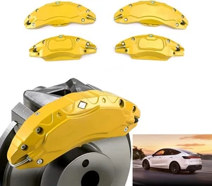 Yellow Brake Caliper Covers For 2026 Tesla Model Y Refresh With Decals - Picture 1 of 10