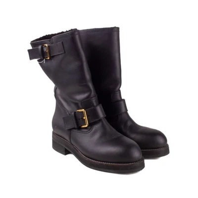 BOTAS MARNI ESTILO MOTO FORRADAS PIEL OVEJA NEGRAS talla 38 Foto 1 de 4