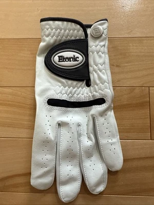 Guante de Golf Etonic Zurdo Cadete Mediano Cuero Blanco Nuevo Foto 1 de 3