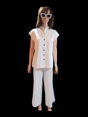 True VTG Mid-century 1960s 1970s Mod Polyester Double Knit Suit Set M/L 60s 70s - Image 1 of 4