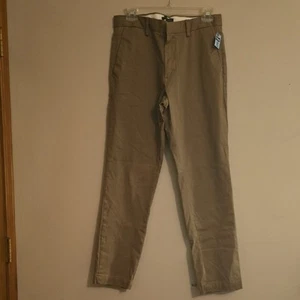 Neu Banana Republic Herren Größe 30 x 30 schmale Passform vorne flach hellbraun khaki Hose - Bild 1 von 5