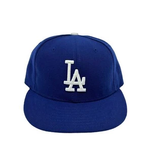 LA Dodgers Hat Cap Fitted 7 1/8 Blue White Logo Baseball MLB New Era Authentic - Picture 1 of 8