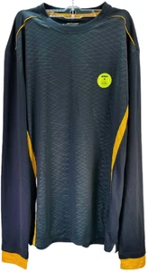 Prince Men's Interlock Dri-Control Long Sleeve Tennis Shirt, Gray/Orange, 2XL - Picture 1 of 8