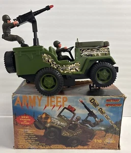 Rare Vintage Toy Army Jeep JP-878 Battery Operated 12” Long WORKS In Box - Picture 1 of 8