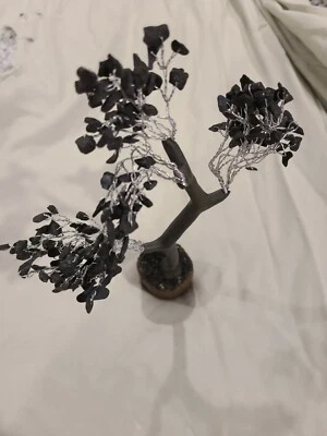 Árboles de piedras preciosas naturales de shungita - árbol bonsai, artesanía, hecho en la India Foto 1 de 4