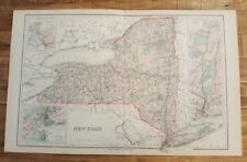 Antique Colored MAP/Gray's - NEW YORK - The National Atlas 1893