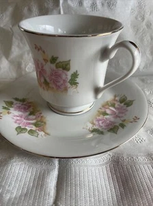 Vintage Teacup and Saucer Romantic Floral Peony Blooms, Cherry Blossoms Set - Picture 1 of 3