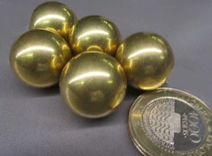 260 Brass Solid Balls 3/4" Dia. +/-.001", 5 Pcs - Picture 1 of 11