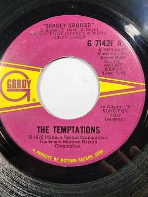 The Temptations - Shakey Ground; I'm A Bachelor - 45 RPM VG+ F1 - Image 1 of 2