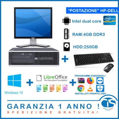 POSTAZIONE AZIENDALE UFFICIO PC COMPUTER FISSO DESKTOP 4GB RICONDIZIONATO INTEL - Imagen 1 de 2