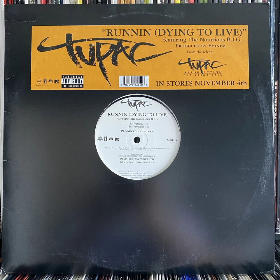 2PAC / TUPAC - RUNNIN (DYING TO LIVE) (12")  2003  THE NOTORIOUS B.I.G. + EMINEM - Image 1 of 1