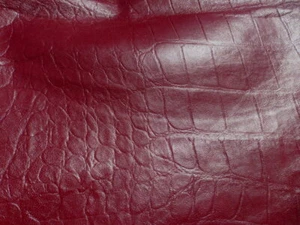 lambskin leather hide Crocodile Embossed Red Wine light weight smooth finish - Picture 1 of 8