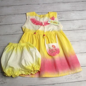 AKW Kid's Vintage Girl's Sundress Bloomers Size 4 4T Tie Dye 100% Cotton - Picture 1 of 8