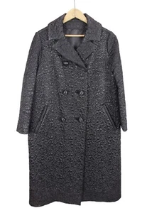Bergdorf Goodman Main Street Fashion Mantel schwarz strukturiert Satin gesteppt Vintage - Bild 1 von 20