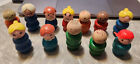 Lot of Vintage 12 Fisher Price Little People  WOODEN BASES