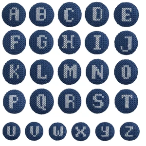 1 x Alphabet Button Cross Stitch 40 Lignes 25mm Craft Buttons - Picture 1 of 27