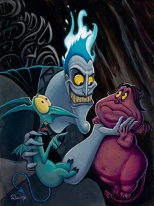 Listen Up! Bob Doucette LE Giclée On Canvas Disney Fine Art Hercules Hades - Picture 1 of 1