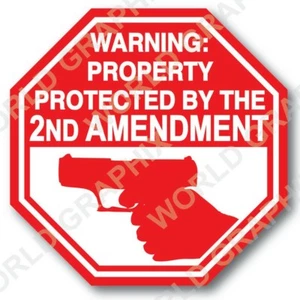 Red Protected by Sticker Decal 2nd Amendment Concealed Carry - Picture 1 of 2
