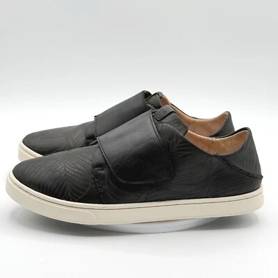 OLUKAI Pehuea Loupili Shoes Size 8 Womens Black Leather Hook & Loop Folding Heel - Image 1 of 4