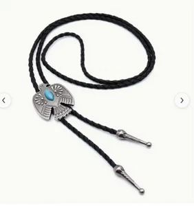 HORSE & WESTERN JEWELLERY JEWELRY THUNDERBIRD BOLO TIE SILVER - Picture 1 of 3