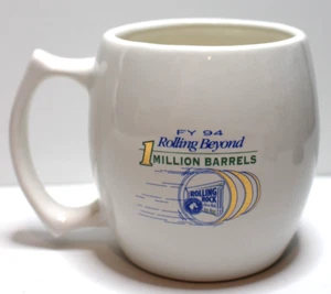 Rolling Rock Ceramic Collectors Cup, "Rolling Beyond 1 Million Barrels" 1994 - Picture 1 of 6