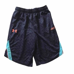 Under Armour Loose Basketball Steph Curry Shorts Boy Youth L YL Blue 11" EUC! - Picture 1 of 12