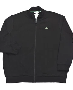 Lacoste Full Zip Fleece Sweatshirt Jacket Black Size 2XLB 2XL NWT - Picture 1 of 7