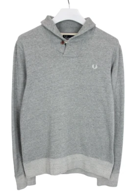Fred Perry M9318 Sudadera Hombre Mediano Cuello Chal Jersey Melange Logo - Imagen 1 de 4