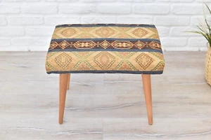 Piano Bench - Stool - Ottoman Bench - Rustic Bohemian Footstool & Accent Chair - Picture 1 of 6