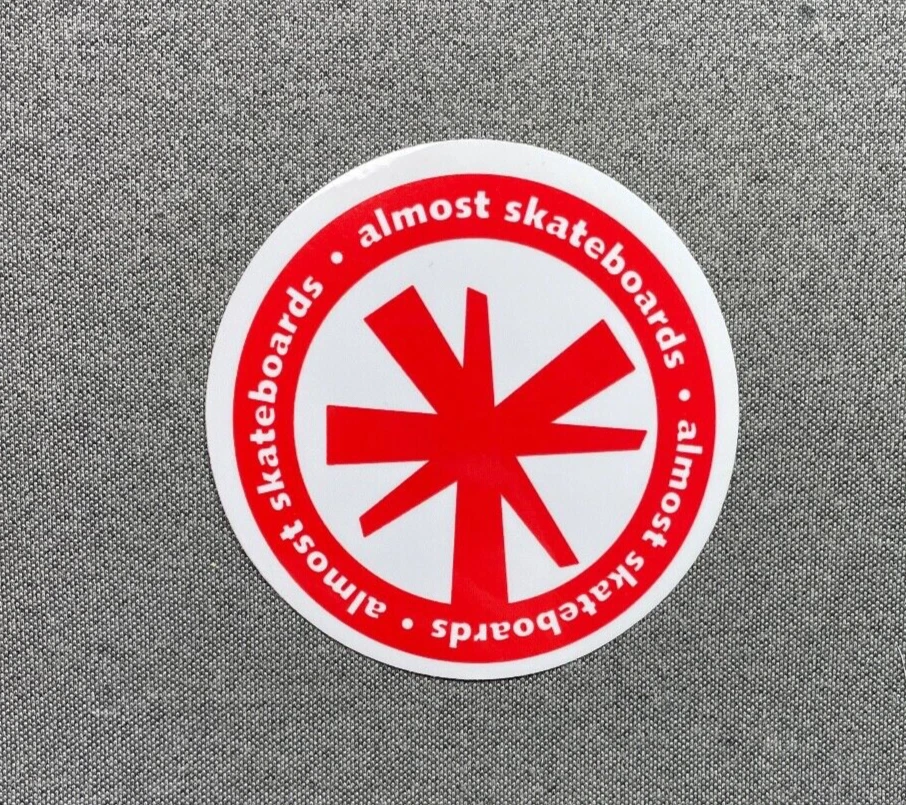 Almost Spark Circle Skateboard Sticker Red 3.7" - Image 1 of 1