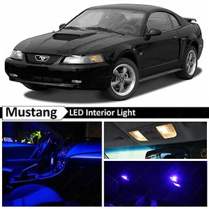 9x Kit de equipamiento interior de luces LED azules para Ford Mustang 1994-2004 - Imagen 1 de 7