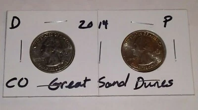  2014 D & P Mint Colorado - Great Sand Dunes Quarters - 2 COIN SET  - Image 1 of 2