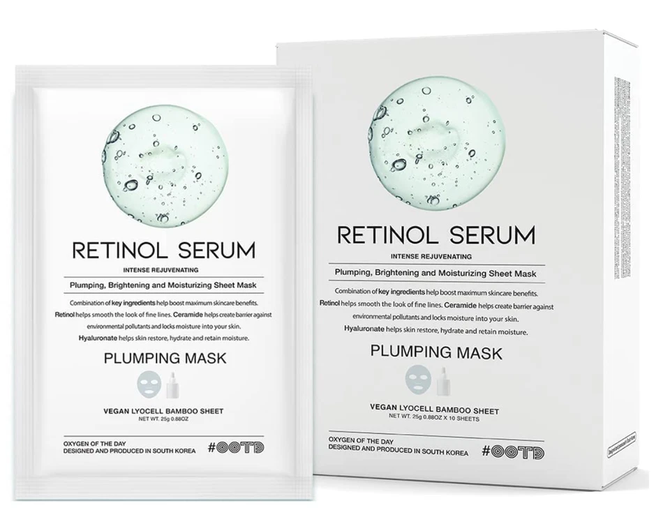 OOTD Retinol Sheet Mask - Koreanische Tuchmaske - Alle Hauttypen - 10x pro Packung