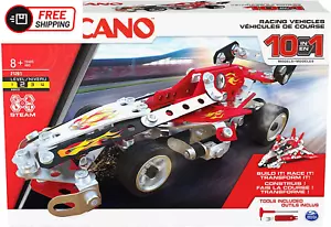 Meccano, 10-In-1 Racing Vehicles STEM Model Building Kit with 225 Parts and Real - Picture 1 of 12