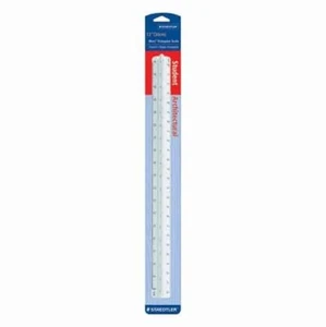 Staedtler Architect Triangle Scale Ruler 12" White Drafting Draw School Office - Picture 1 of 1