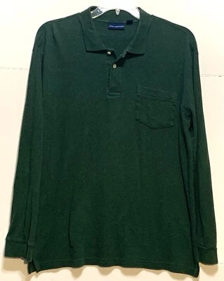 John Ashford Polo Shirt Men's L 100% Cotton Long Sleeve Green Preppy Classic - Image 1 of 4