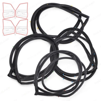 Set 4 Door Rubber Seal Weatherstrip For Suzuki Vitara 4 Door 1991 - 1998 Foto 1 de 4