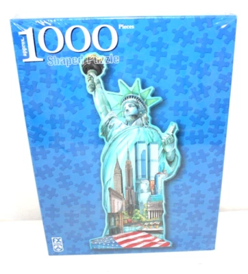 Statue of Liberty Shaped 1000 Piece Jigsaw Puzzle by FX Schmid Twin Towers NEW - Image 1 of 4