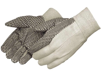 LIBERTY GLOVE & SAFETY 12 PAIR COTTON BLEND 10 OZ CANVAS PROTECTIVE SAFETY WORK GLOVES W/ DOTTED PALMS
