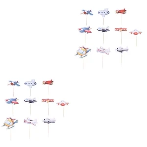 20 Pcs Cake Toppers Aircraft Toy Patterns Cake Picks Fruit Picks Dessert Topper - Picture 1 of 6