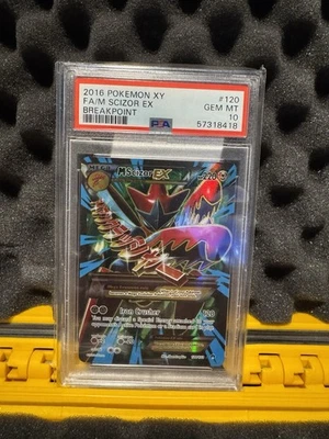 2016 Pokemon XY Breakpoint #120 Full Art M Scizor EX PSA 10 - Image 1 of 2